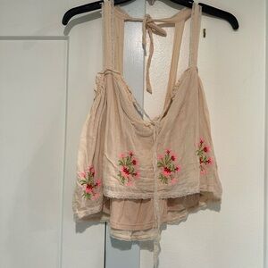 Floral Embroidered Boho Top